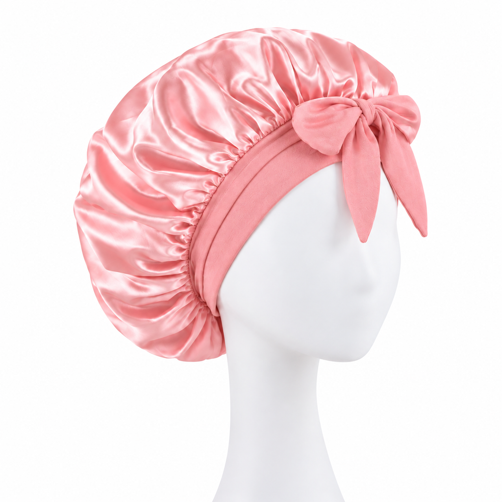 Night Tie Bonnet — Bonnet satin de protection nocturne