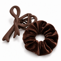Duo Finish — Chouchou + Pince, coloris Marron
